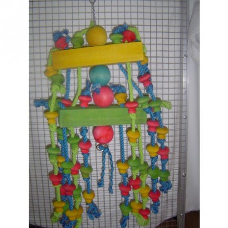 Gioco Pappagallo in Legno e Corda Wooden Rope Toy Gioco Pappagallo in Legno e Corda Wooden Rope Toy